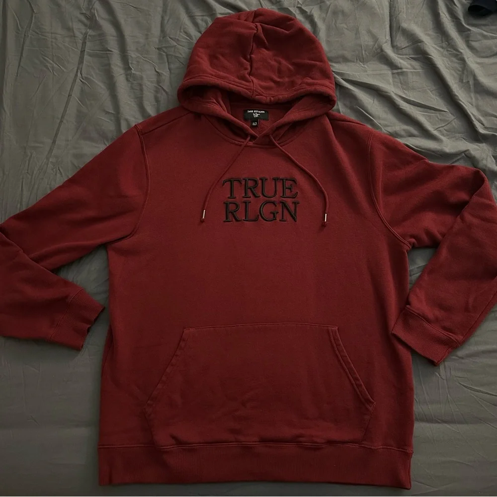 True Religion Embroidered Logo Hoodie - Men’s XL - Red